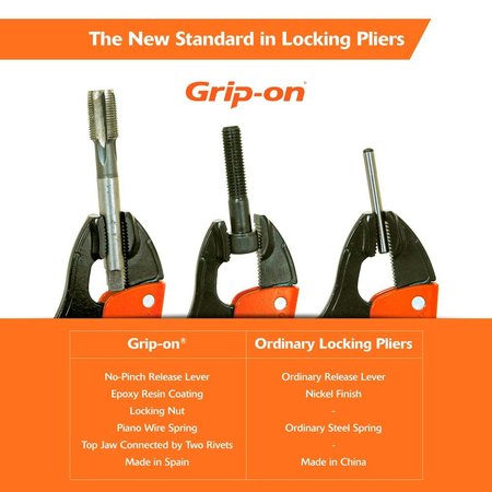 Grip-On 4 Piece Hands Free, Locking Plier Grip Set HK-SET4